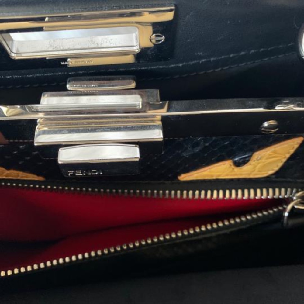 Fendi Monster Eyes Peekaboo Bag, Black/Yellow - Picture 10 of 10